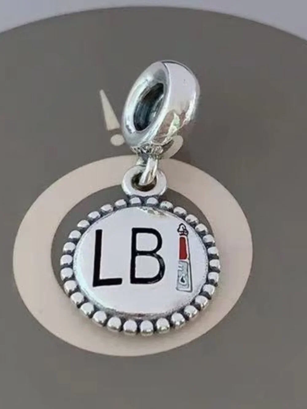 Pandora LB logo charm S925 Sterling Silver